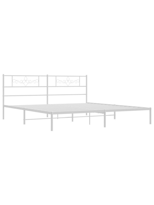 Gultas rāmis ar galvgali, balts metāls, 200x200 cm