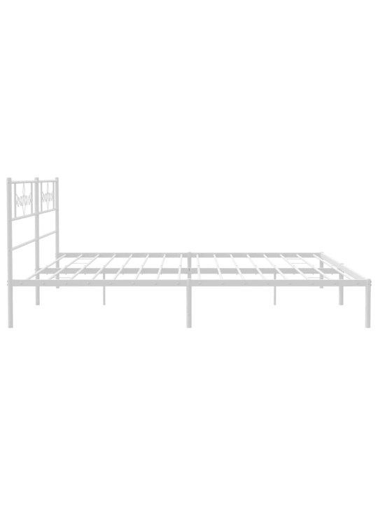 Gultas rāmis ar galvgali, balts metāls, 200x200 cm
