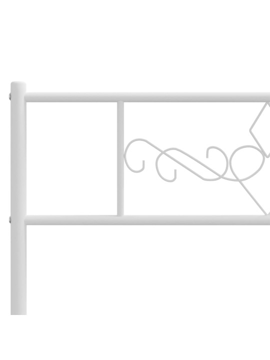Gultas rāmis ar galvgali un kājgali, balts metāls, 80x200 cm