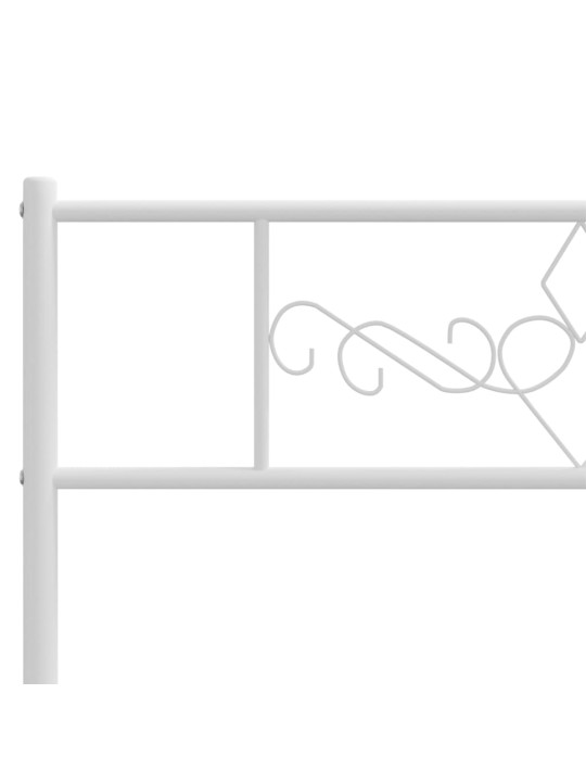 Gultas rāmis ar galvgali un kājgali, balts metāls, 90x200 cm