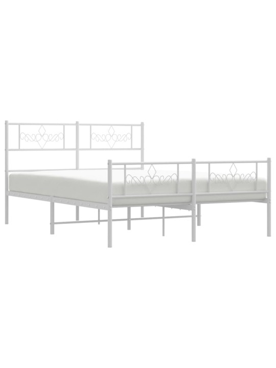 Gultas rāmis ar galvgali un kājgali, balts metāls, 120x200 cm