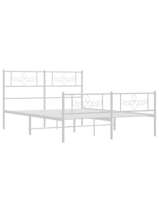 Gultas rāmis ar galvgali un kājgali, balts metāls, 120x200 cm