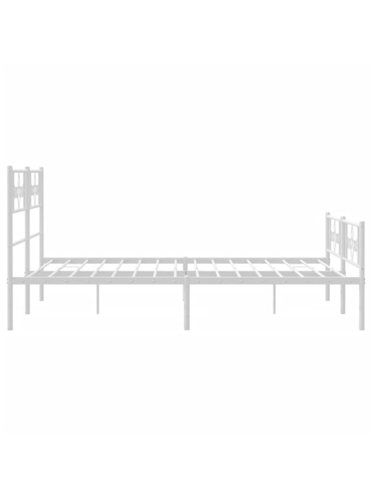 Gultas rāmis ar galvgali un kājgali, balts metāls, 120x200 cm