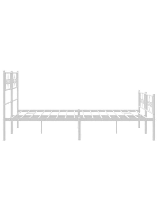 Gultas rāmis ar galvgali un kājgali, balts metāls, 135x290 cm