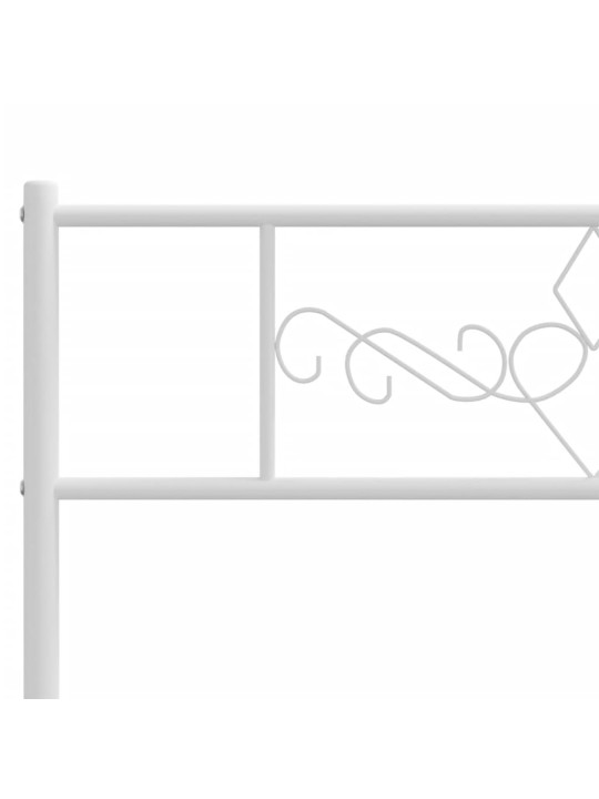 Gultas rāmis ar galvgali un kājgali, balts metāls, 200x200 cm