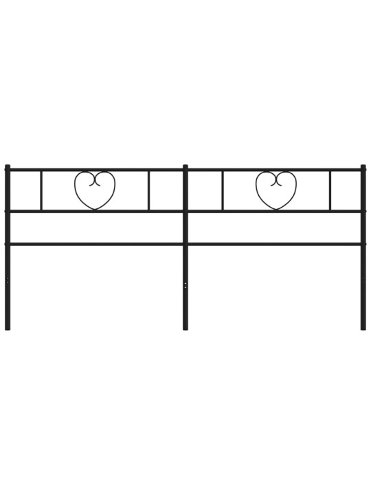 Gultas galvgalis, metāls, melns, 200 cm