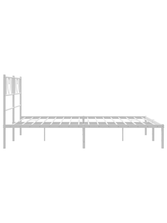 Gultas rāmis ar galvgali, balts metāls, 120x200 cm