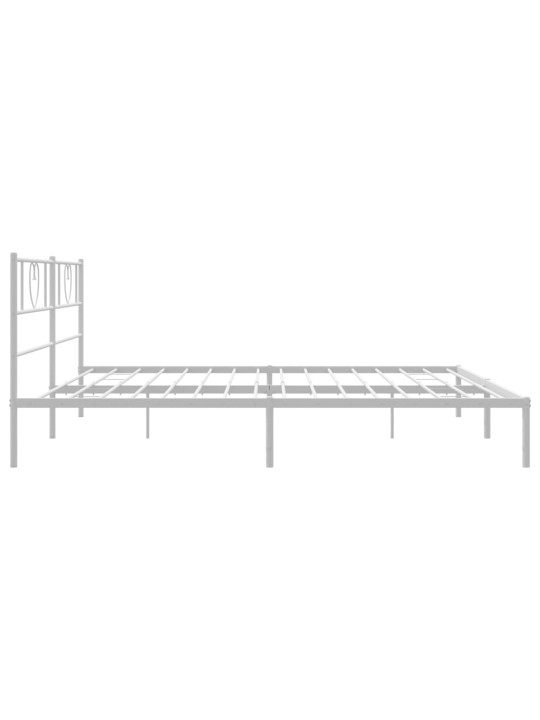 Gultas rāmis ar galvgali, balts metāls, 200x200 cm