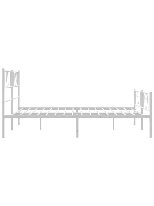 Gultas rāmis ar galvgali un kājgali, balts metāls, 135x290 cm