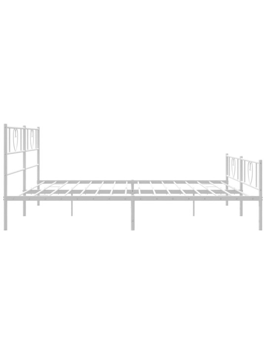 Gultas rāmis ar galvgali un kājgali, balts metāls, 200x200 cm