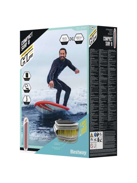 Bestway hydro-force piepūšams sup dēlis compact surf 8, 243x57x7 cm