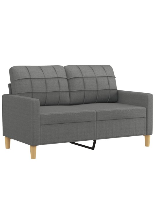Divvietīgs dīvāns ar spilveniem, tumši pelēks, 120 cm, audums