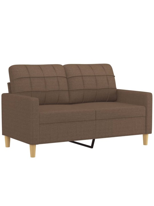 Divvietīgs dīvāns ar spilveniem, brūns, 120 cm, audums