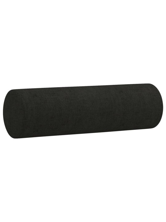 Divvietīgs dīvāns ar spilveniem, melns, 120 cm, audums