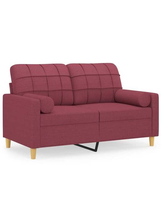 Divvietīgs dīvāns ar spilveniem, vīnsarkans, 120 cm, audums