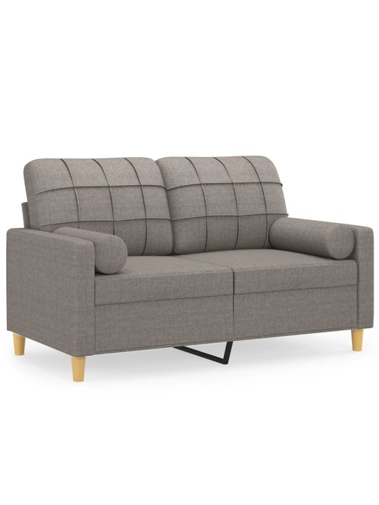 Divvietīgs dīvāns ar spilveniem, pelēkbrūns, 120 cm, audums