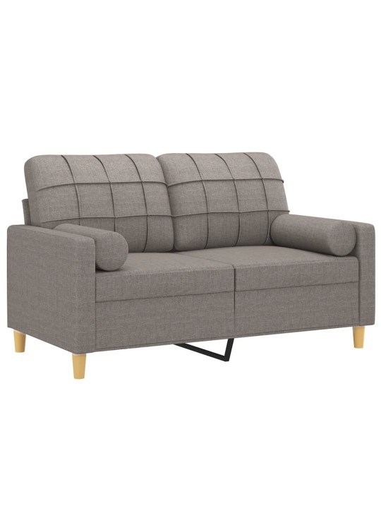 Divvietīgs dīvāns ar spilveniem, pelēkbrūns, 120 cm, audums