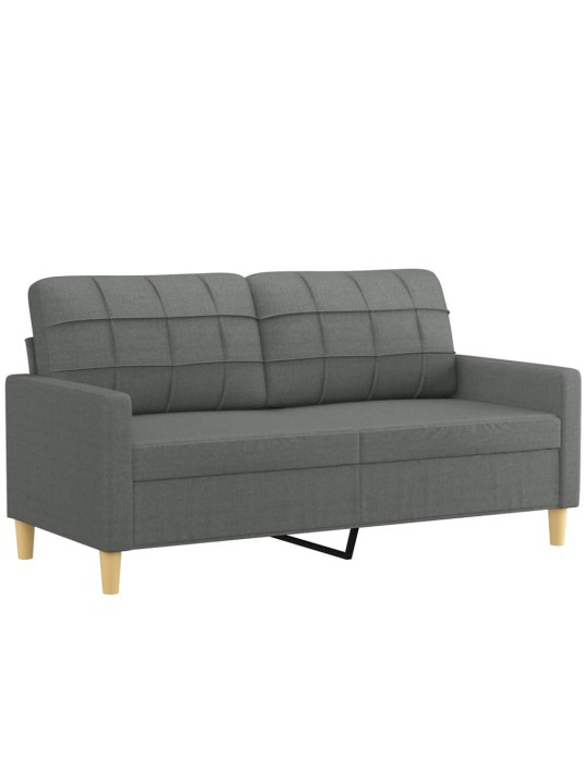 Divvietīgs dīvāns ar spilveniem, tumši pelēks, 140 cm, audums