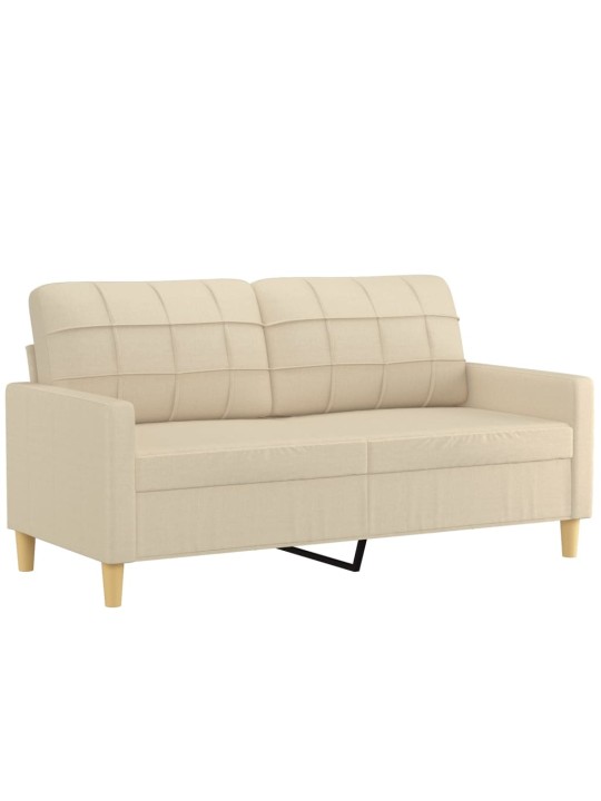 Divvietīgs dīvāns ar spilveniem, krēmkrāsas, 140 cm, audums
