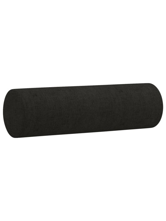 Divvietīgs dīvāns ar spilveniem, melns, 140 cm, audums