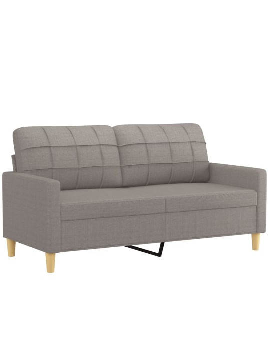 Divvietīgs dīvāns ar spilveniem, pelēkbrūns, 140 cm, audums