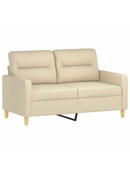 Divvietīgs dīvāns ar spilveniem, krēmkrāsas, 120 cm, audums