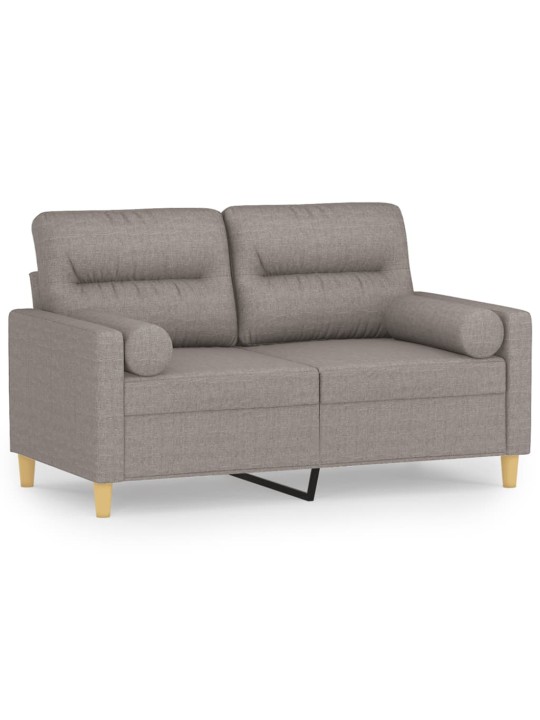 Divvietīgs dīvāns ar spilveniem, pelēkbrūns, 120 cm, audums