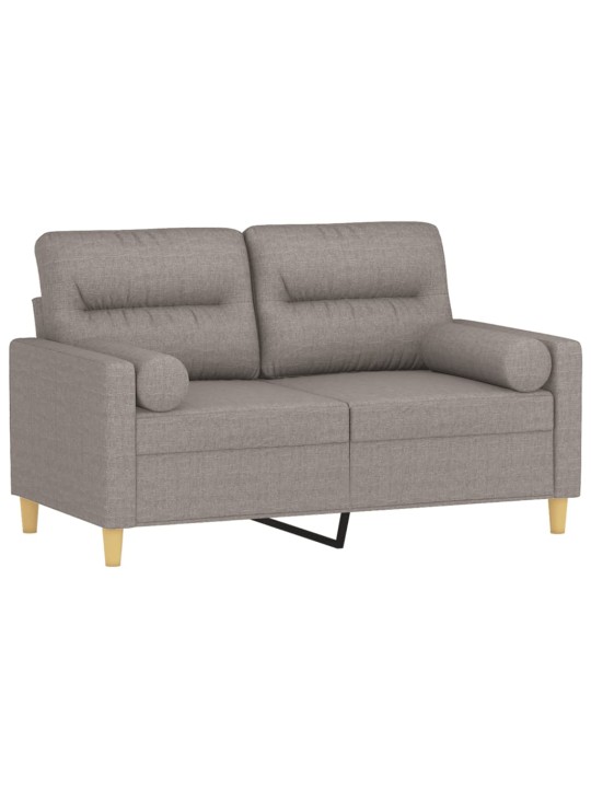 Divvietīgs dīvāns ar spilveniem, pelēkbrūns, 120 cm, audums