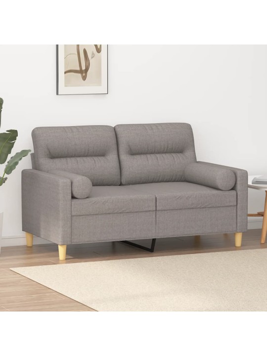 Divvietīgs dīvāns ar spilveniem, pelēkbrūns, 120 cm, audums