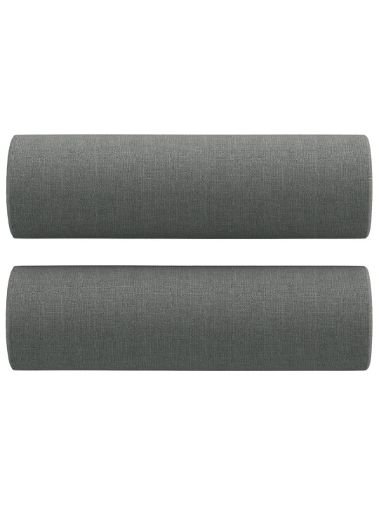 Divvietīgs dīvāns ar spilveniem, tumši pelēks, 140 cm, audums