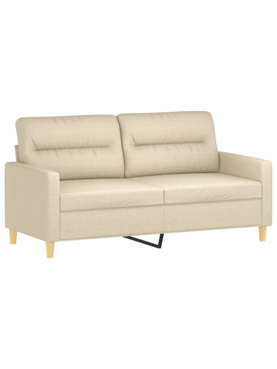 Divvietīgs dīvāns ar spilveniem, krēmkrāsas, 140 cm, audums