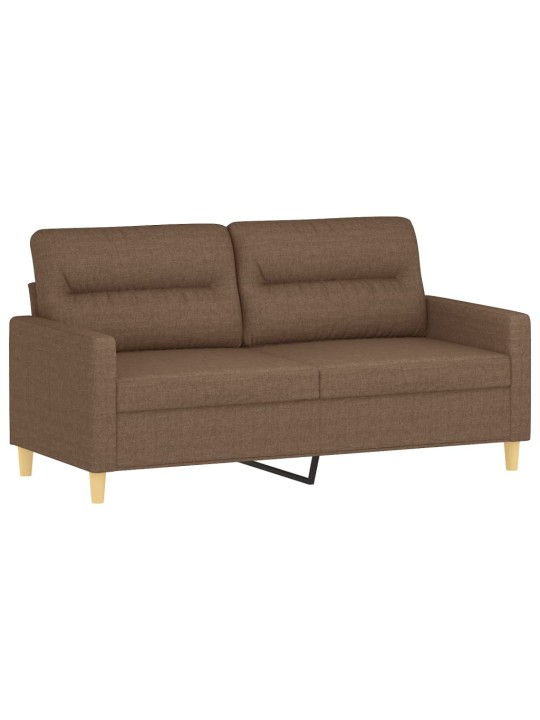 Divvietīgs dīvāns ar spilveniem, brūns, 140 cm, audums