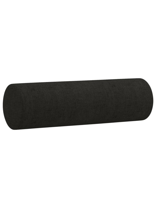 Divvietīgs dīvāns ar spilveniem, melns, 140 cm, audums