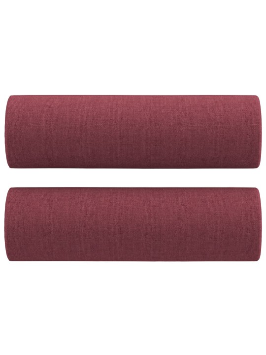 Trīsvietīgs dīvāns ar spilveniem, vīnsarkans, 180 cm, audums