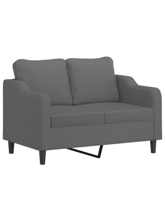 Divvietīgs dīvāns ar spilveniem, tumši pelēks, 120 cm, audums