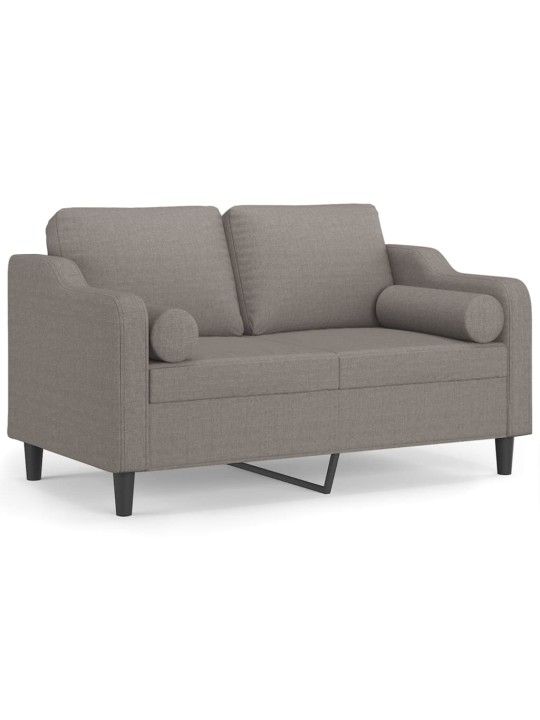 Divvietīgs dīvāns ar spilveniem, pelēkbrūns, 120 cm, audums