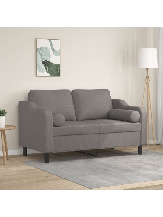 Divvietīgs dīvāns ar spilveniem, pelēkbrūns, 120 cm, audums