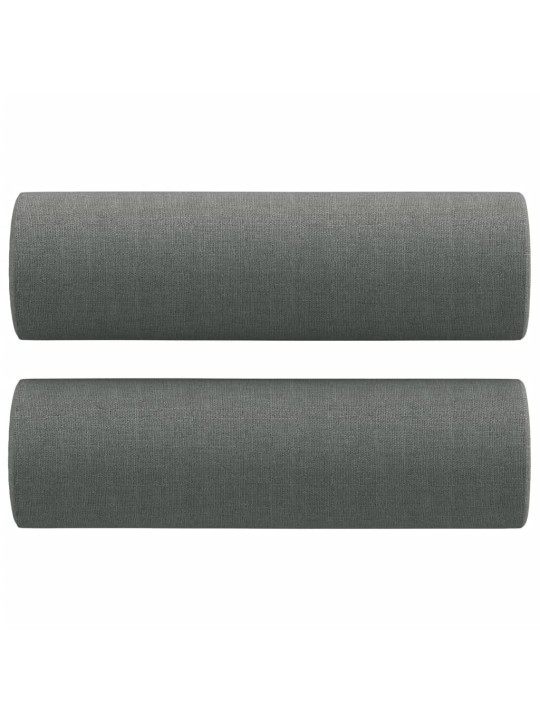 Divvietīgs dīvāns ar spilveniem, tumši pelēks, 140 cm, audums