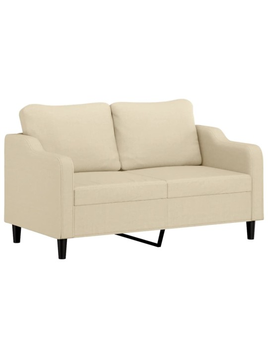 Divvietīgs dīvāns ar spilveniem, krēmkrāsas, 140 cm, audums