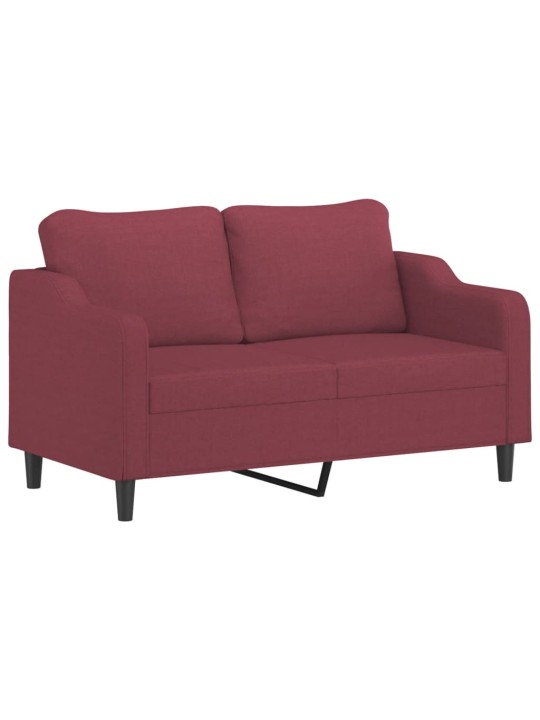Divvietīgs dīvāns ar spilveniem, vīnsarkans, 140 cm, audums
