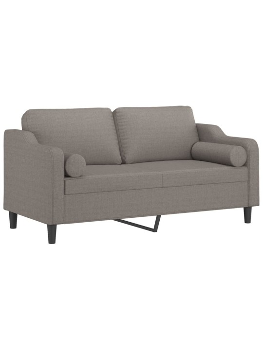 Divvietīgs dīvāns ar spilveniem, pelēkbrūns, 140 cm, audums