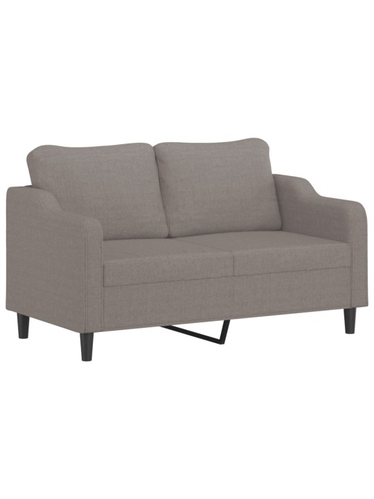 Divvietīgs dīvāns ar spilveniem, pelēkbrūns, 140 cm, audums