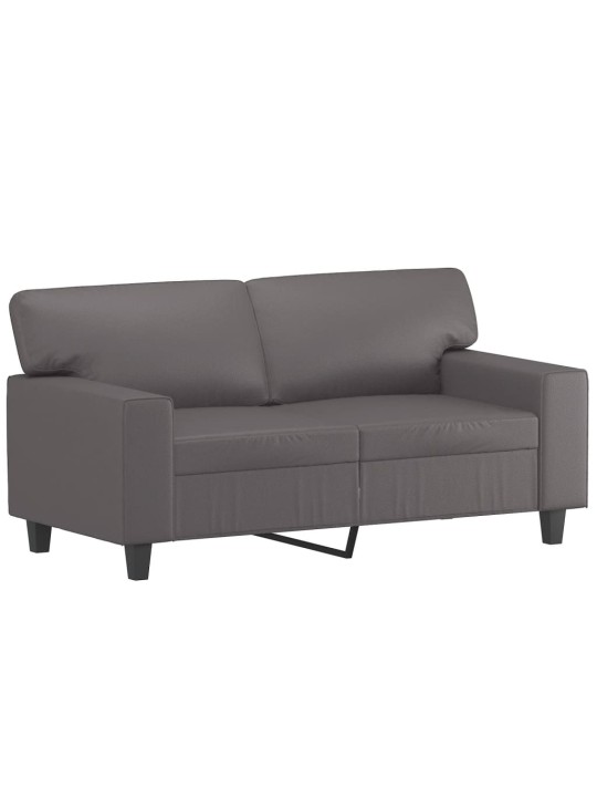 Divvietīgs dīvāns ar spilveniem, pelēks, 120 cm, mākslīgā āda