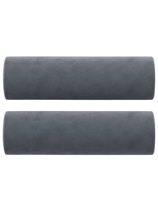 Divvietīgs dīvāns ar spilveniem, tumši pelēks, 120 cm, samts