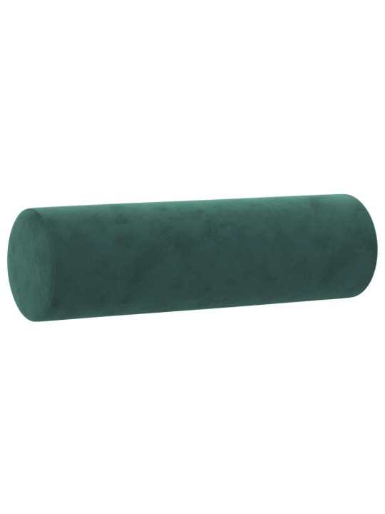 Divvietīgs dīvāns ar spilveniem, tumši zaļš, 120 cm, samts