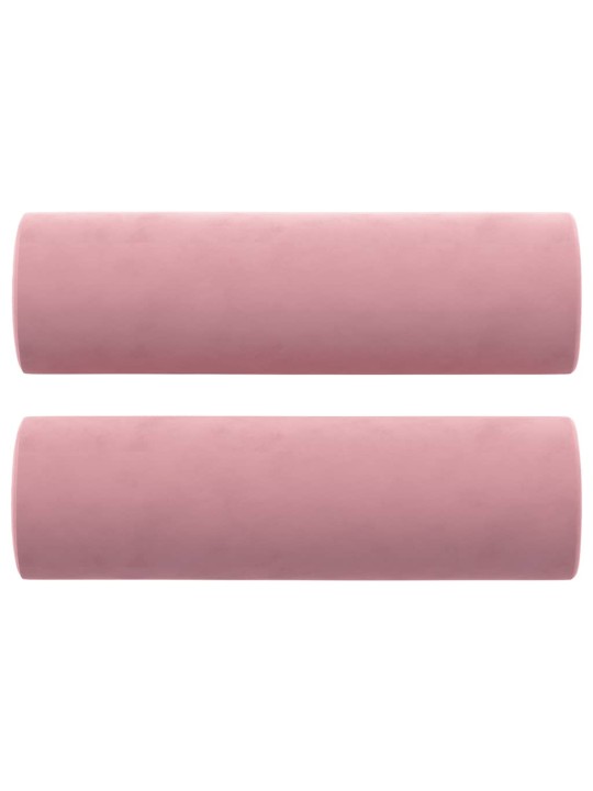 Divvietīgs dīvāns ar spilveniem, rozā, 120 cm, samts