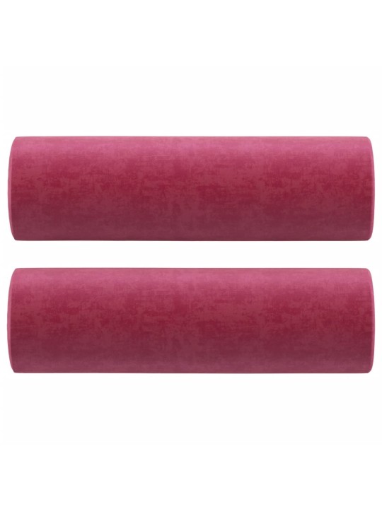 Divvietīgs dīvāns ar spilveniem, vīnsarkans, 120 cm, samts