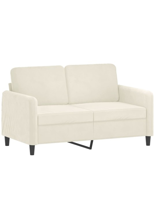 Divvietīgs dīvāns ar spilveniem, krēmkrāsas, 120 cm, samts