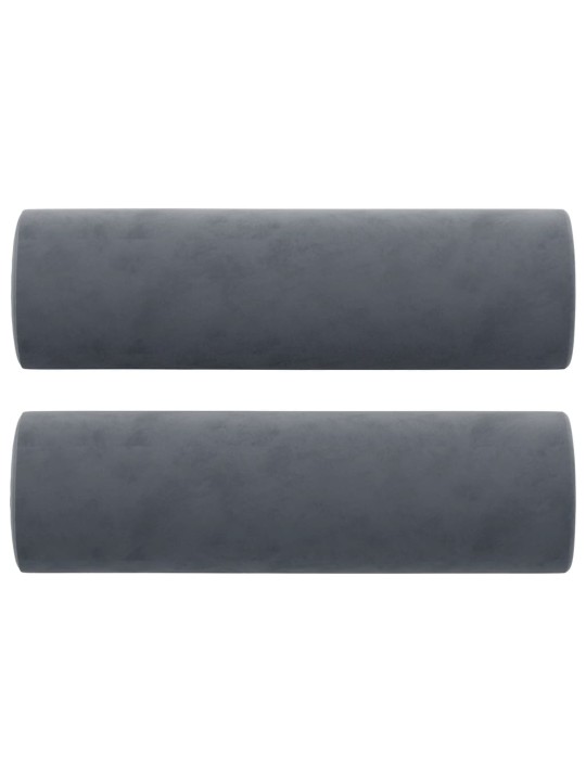 Divvietīgs dīvāns ar spilveniem, tumši pelēks, 140 cm, samts