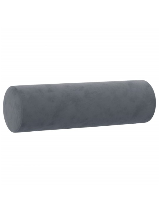 Divvietīgs dīvāns ar spilveniem, tumši pelēks, 140 cm, samts